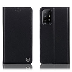 Funda de Cuero Cartera con Soporte Carcasa H21P para Oppo A95 5G Negro