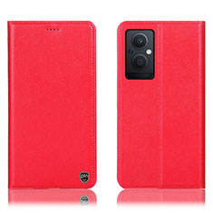 Funda de Cuero Cartera con Soporte Carcasa H21P para Oppo F21s Pro 5G Rojo