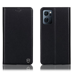 Funda de Cuero Cartera con Soporte Carcasa H21P para Oppo Find X5 Lite 5G Negro