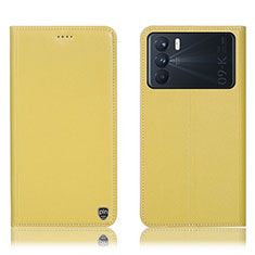 Funda de Cuero Cartera con Soporte Carcasa H21P para Oppo K9 Pro 5G Amarillo