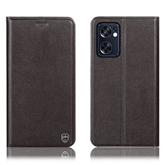 Funda de Cuero Cartera con Soporte Carcasa H21P para Oppo Reno7 SE 5G Marron