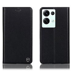 Funda de Cuero Cartera con Soporte Carcasa H21P para Oppo Reno9 Pro+ Plus 5G Negro