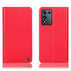 Funda de Cuero Cartera con Soporte Carcasa H21P para Realme Q3s 5G Rojo