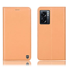 Funda de Cuero Cartera con Soporte Carcasa H21P para Realme Q5i 5G Naranja