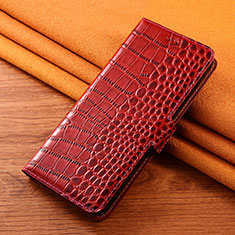 Funda de Cuero Cartera con Soporte Carcasa H23 para Apple iPhone 15 Rojo