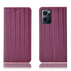 Funda de Cuero Cartera con Soporte Carcasa H23P para OnePlus Nord CE 2 5G Rojo Rosa