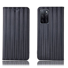 Funda de Cuero Cartera con Soporte Carcasa H23P para Oppo A55S 5G Negro