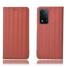 Funda de Cuero Cartera con Soporte Carcasa H23P para Oppo A93s 5G Marron