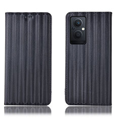 Funda de Cuero Cartera con Soporte Carcasa H23P para Oppo A96 5G Negro