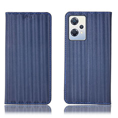 Funda de Cuero Cartera con Soporte Carcasa H23P para Oppo K10X 5G Azul