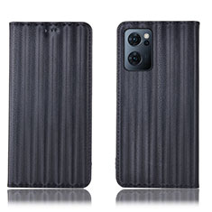 Funda de Cuero Cartera con Soporte Carcasa H23P para Oppo Reno7 5G Negro