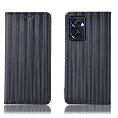 Funda de Cuero Cartera con Soporte Carcasa H23P para Oppo Reno7 SE 5G Negro