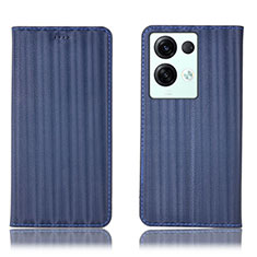 Funda de Cuero Cartera con Soporte Carcasa H23P para Oppo Reno8 Pro 5G Azul