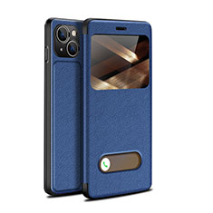 Funda de Cuero Cartera con Soporte Carcasa H24 para Apple iPhone 15 Azul