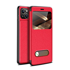 Funda de Cuero Cartera con Soporte Carcasa H24 para Apple iPhone 15 Rojo