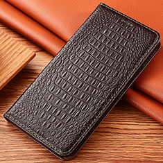 Funda de Cuero Cartera con Soporte Carcasa H24P para Apple iPhone 12 Pro Marron