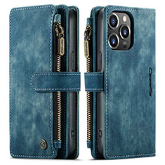 Funda de Cuero Cartera con Soporte Carcasa H27 para Apple iPhone 13 Pro Max Azul