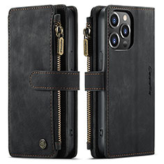 Funda de Cuero Cartera con Soporte Carcasa H27 para Apple iPhone 14 Pro Max Negro