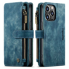 Funda de Cuero Cartera con Soporte Carcasa H27 para Apple iPhone 15 Pro Azul