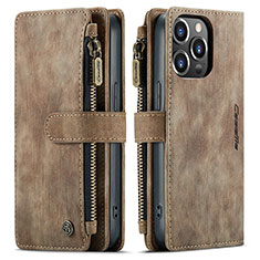 Funda de Cuero Cartera con Soporte Carcasa H27 para Apple iPhone 16 Pro Marron