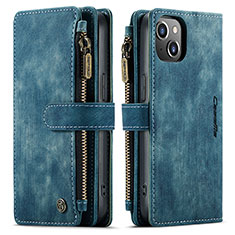 Funda de Cuero Cartera con Soporte Carcasa H28 para Apple iPhone 14 Azul