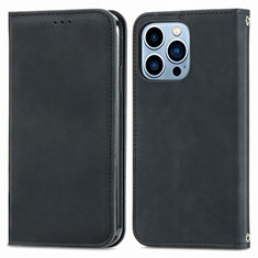 Funda de Cuero Cartera con Soporte Carcasa H30 para Apple iPhone 14 Pro Negro