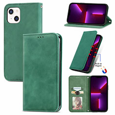 Funda de Cuero Cartera con Soporte Carcasa H30 para Apple iPhone 14 Verde