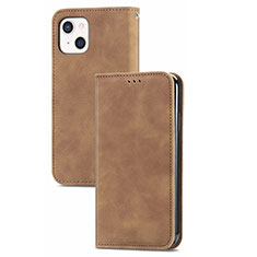 Funda de Cuero Cartera con Soporte Carcasa H30 para Apple iPhone 15 Marron