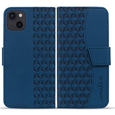 Funda de Cuero Cartera con Soporte Carcasa HF1 para Apple iPhone 14 Azul