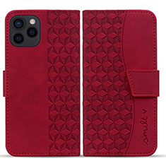 Funda de Cuero Cartera con Soporte Carcasa HF1 para Apple iPhone 14 Pro Rojo