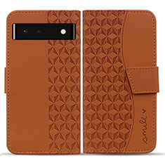 Funda de Cuero Cartera con Soporte Carcasa HF1 para Google Pixel 6 5G Marron