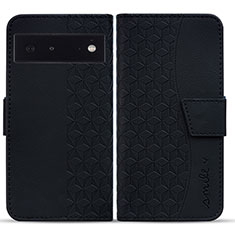 Funda de Cuero Cartera con Soporte Carcasa HF1 para Google Pixel 6a 5G Negro