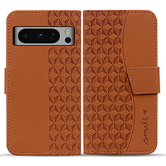 Funda de Cuero Cartera con Soporte Carcasa HF1 para Google Pixel 8 Pro 5G Marron