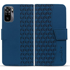 Funda de Cuero Cartera con Soporte Carcasa HF1 para Xiaomi Redmi Note 10 4G Azul