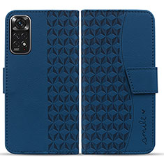 Funda de Cuero Cartera con Soporte Carcasa HF1 para Xiaomi Redmi Note 11 4G (2022) Azul