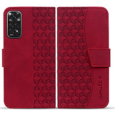 Funda de Cuero Cartera con Soporte Carcasa HF1 para Xiaomi Redmi Note 11 4G (2022) Rojo