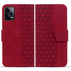 Funda de Cuero Cartera con Soporte Carcasa HF1 para Xiaomi Redmi Note 12 Explorer Rojo