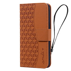 Funda de Cuero Cartera con Soporte Carcasa HF2 para Apple iPhone 15 Pro Marron