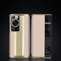 Funda de Cuero Cartera con Soporte Carcasa JB2 para Huawei P60 Oro