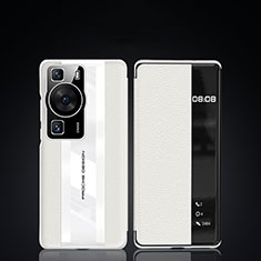 Funda de Cuero Cartera con Soporte Carcasa JB3 para Huawei P60 Blanco