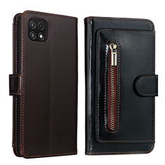 Funda de Cuero Cartera con Soporte Carcasa JDK para Samsung Galaxy A22 5G Marron