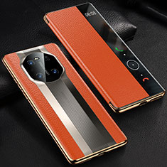 Funda de Cuero Cartera con Soporte Carcasa K01 para Huawei Mate 40 Naranja