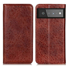 Funda de Cuero Cartera con Soporte Carcasa K01Z para Google Pixel 6 5G Marron