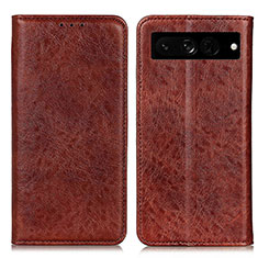 Funda de Cuero Cartera con Soporte Carcasa K01Z para Google Pixel 7 Pro 5G Marron