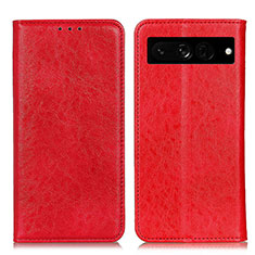 Funda de Cuero Cartera con Soporte Carcasa K01Z para Google Pixel 7 Pro 5G Rojo