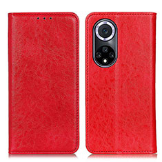 Funda de Cuero Cartera con Soporte Carcasa K01Z para Huawei Honor 50 5G Rojo