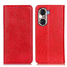 Funda de Cuero Cartera con Soporte Carcasa K01Z para Huawei Honor 60 5G Rojo