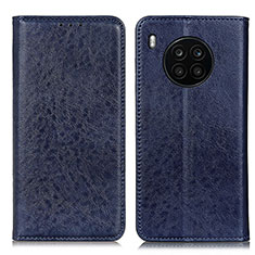 Funda de Cuero Cartera con Soporte Carcasa K01Z para Huawei Nova 8i Azul