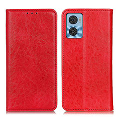 Funda de Cuero Cartera con Soporte Carcasa K01Z para Motorola Moto E22 Rojo