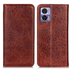 Funda de Cuero Cartera con Soporte Carcasa K01Z para Motorola Moto Edge 30 Lite 5G Marron